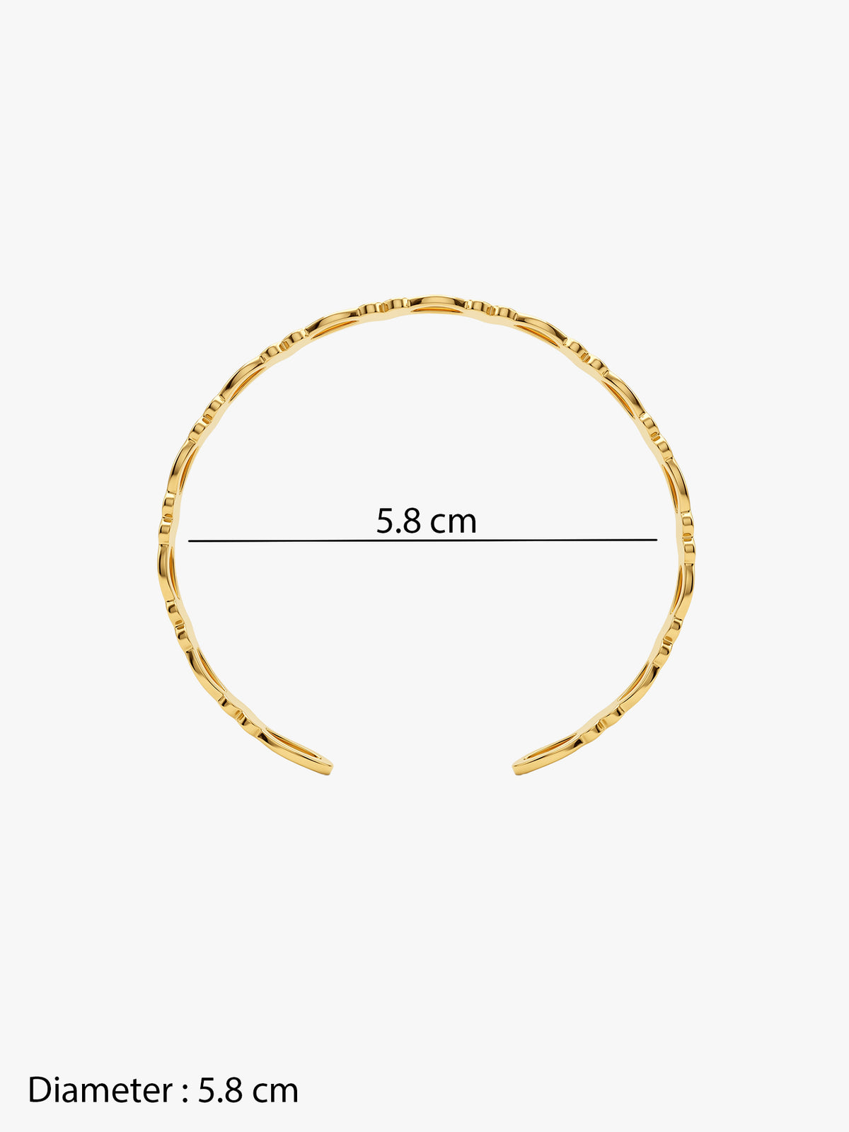 IXIA by GIVA Heart Pattern Gold Plated Cuff Bracelet