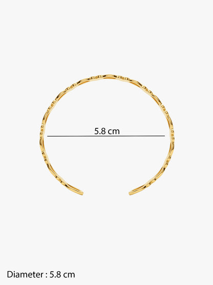 IXIA by GIVA Heart Pattern Gold Plated Cuff Bracelet