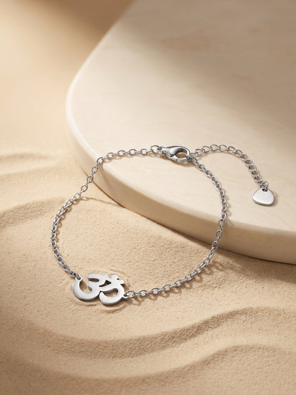 IXIA by GIVA Om Rhodium Plated Rakhi Bracelet