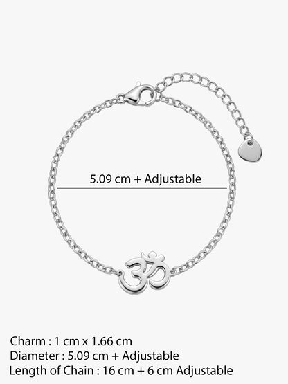 IXIA by GIVA Om Rhodium Plated Rakhi Bracelet