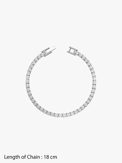 Ice Line Tennis Rhodium Plated Bracelet