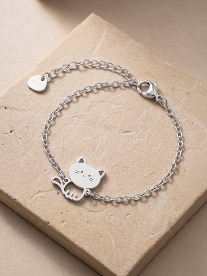 OnnMe by GIVA Kitten Rhodium Plated Rakhi Bracelet