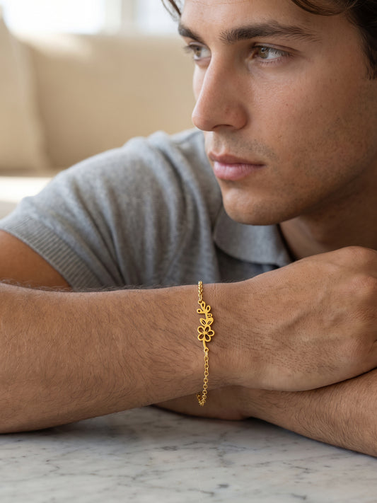 OnnMe by GIVA Petal Trail Gold Plated Rakhi Bracelet