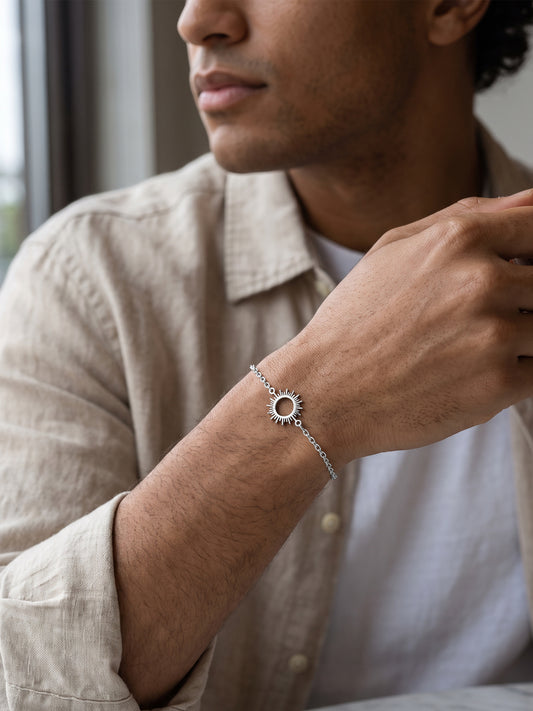 OnnMe by GIVA The Sun Rhodium Plated Rakhi Bracelet