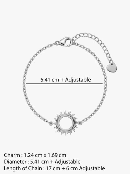 IXIA by GIVA The Sun Rhodium Plated Rakhi Bracelet