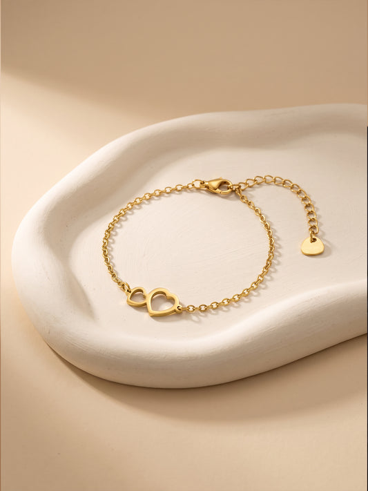 OnnMe by GIVA Soft Heart Gold Plated Rakhi Bracelet