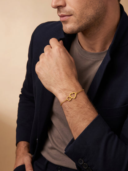 OnnMe by GIVA Soft Heart Gold Plated Rakhi Bracelet