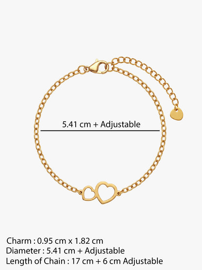OnnMe by GIVA Soft Heart Gold Plated Rakhi Bracelet