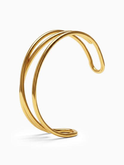 Crossed Paths Gold Plated Cuff Bracelet