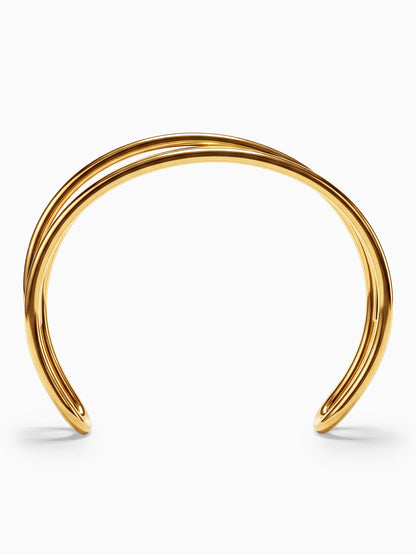 Crossed Paths Gold Plated Cuff Bracelet