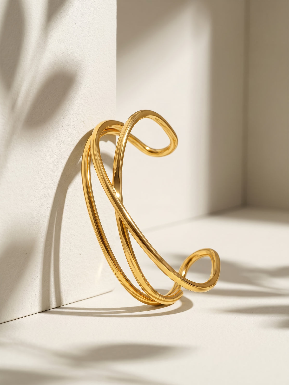 IXIA by GIVA Crossed Paths Gold Plated Cuff Bracelet