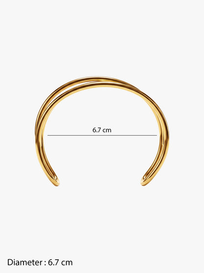 OnnMe by GIVA Crossed Paths Gold Plated Cuff Bracelet