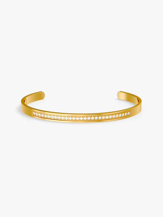 Gold Plated Stone Cold Cuff Bracelet
