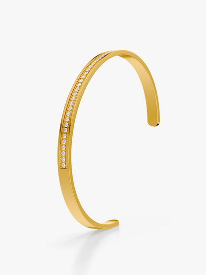 Stone Cold Gold Plated Cuff Bracelet