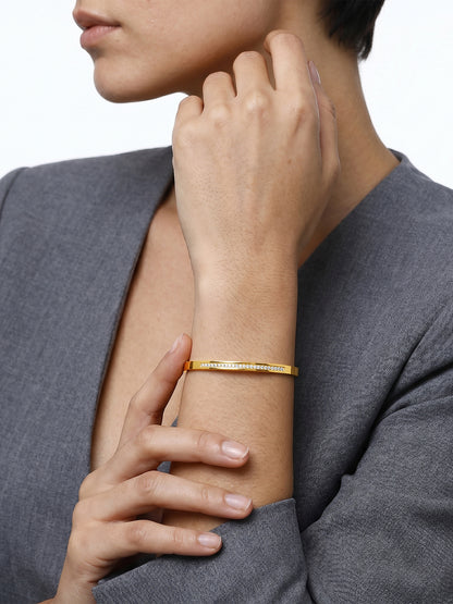 Stone Cold Gold Plated Cuff Bracelet