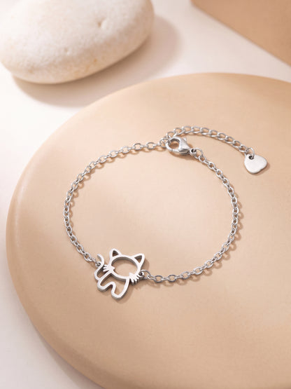 IXIA by GIVA Tomcat Rhodium Plated Rakhi Bracelet For Men
