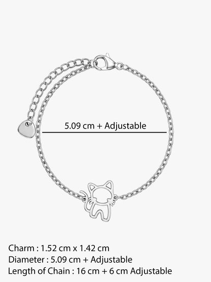 IXIA by GIVA Tomcat Rhodium Plated Rakhi Bracelet For Men