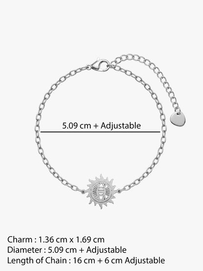IXIA by GIVA Sun Drift Rhodium Plated Rakhi Bracelet