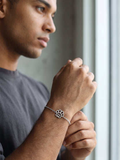 IXIA by GIVA Paw Bond Rhodium Plated Rakhi Bracelet For Men