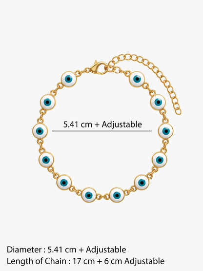 OnnMe by GIVA White Evil Eye Gold Plated Rakhi Bracelet
