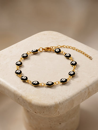 OnnMe by GIVA Black Evil Eye Gold Plated Rakhi Bracelet