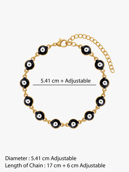 OnnMe by GIVA Black Evil Eye Gold Plated Rakhi Bracelet