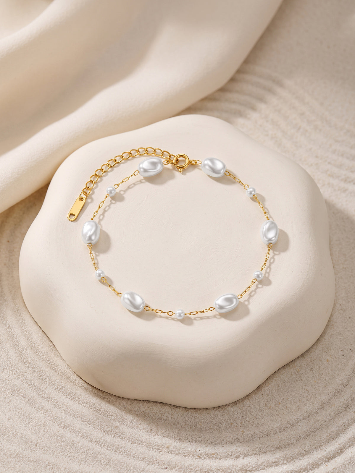 IXIA by GIVA Pearl Girl Gold Plated Bracelet