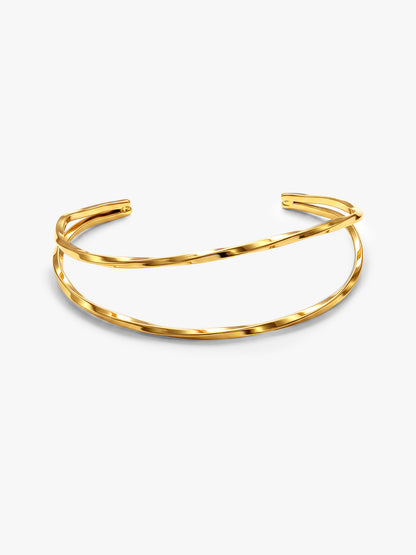 Caught Looking Gold Plated Cuff Bracelet