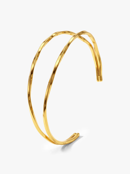 Caught Looking Gold Plated Cuff Bracelet