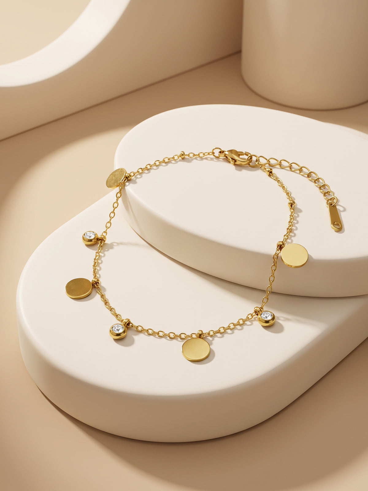 IXIA by GIVA Dots Of Glow Gold Plated Bracelet
