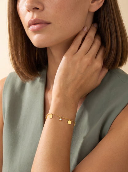 IXIA by GIVA Dots Of Glow Gold Plated Bracelet