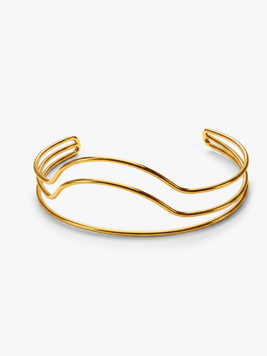 Three's Company Gold Plated Cuff Bracelet