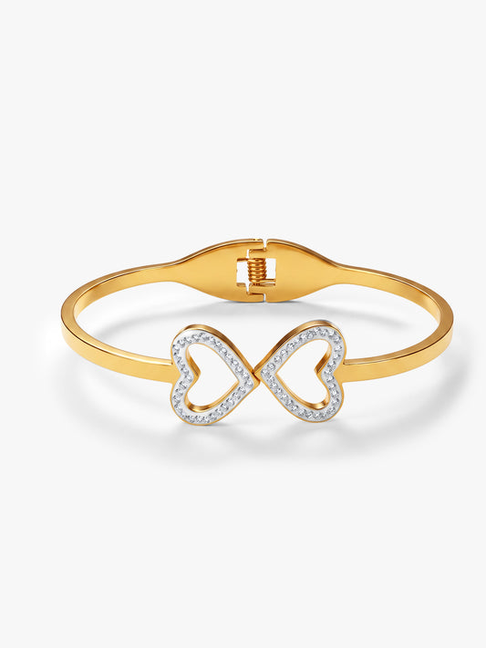 Double Crush Gold Plated Bangle Bracelet