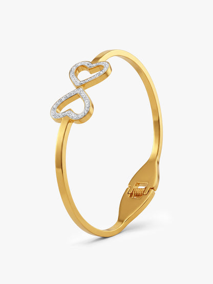 Double Crush Gold Plated Bangle Bracelet