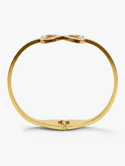 Double Crush Gold Plated Bangle Bracelet