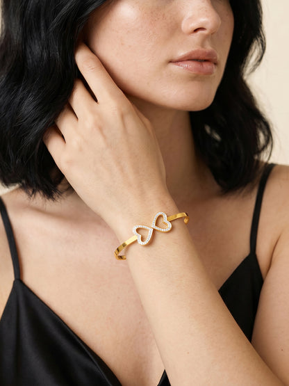 Double Crush Gold Plated Bangle Bracelet