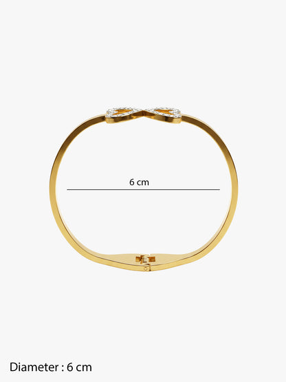 Double Crush Gold Plated Bangle Bracelet