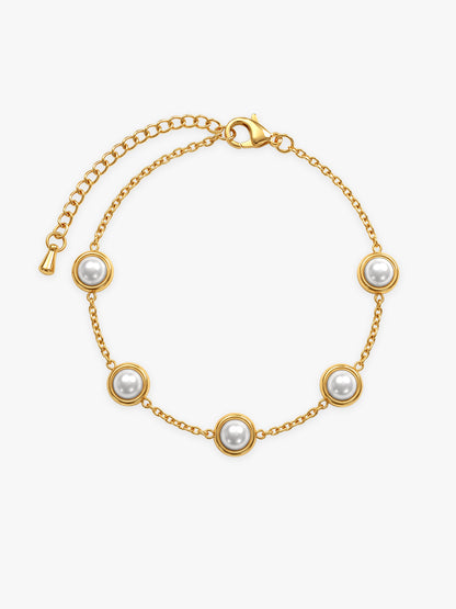 IXIA by GIVA Pearl Touch Gold Plated Bracelet