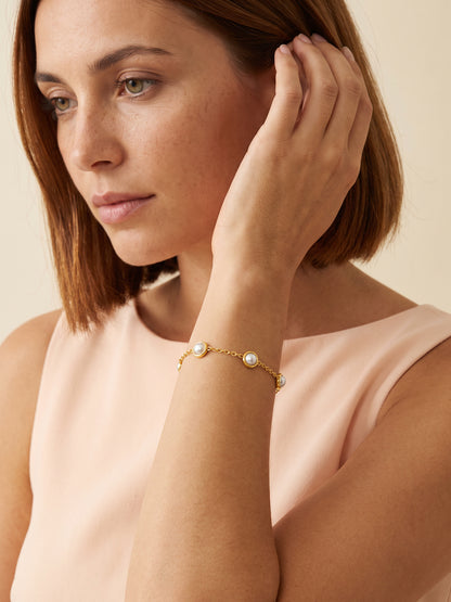 IXIA by GIVA Pearl Touch Gold Plated Bracelet