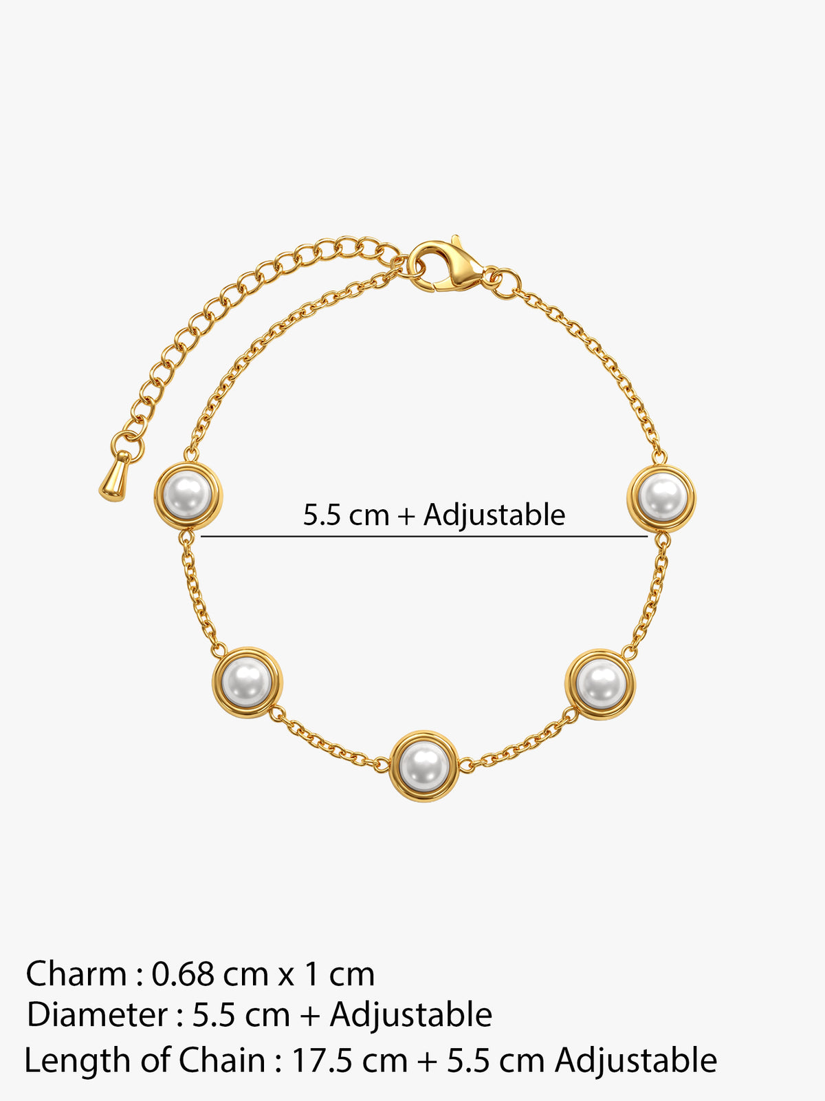IXIA by GIVA Pearl Touch Gold Plated Bracelet