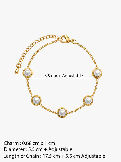 IXIA by GIVA Pearl Touch Gold Plated Bracelet