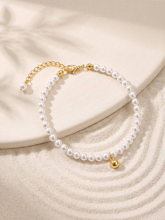 IXIA by GIVA Pearl Plus One Gold Plated Bracelet