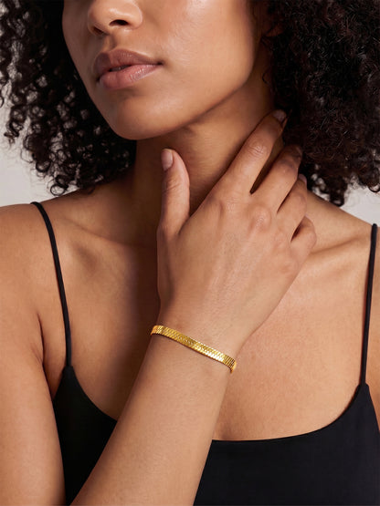 Flat Flex Gold Plated Bracelet