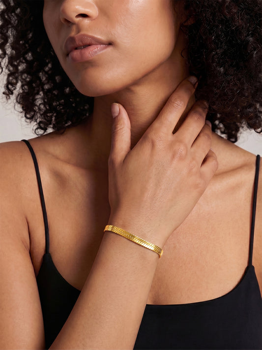 Flat Flex Gold Plated Bracelet