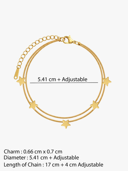IXIA by GIVA Starry Orbit Gold Plated Bracelet
