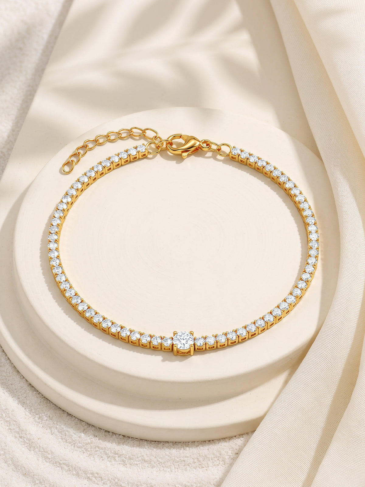 IXIA by GIVA Made Precious Gold Plated Tennis Bracelet