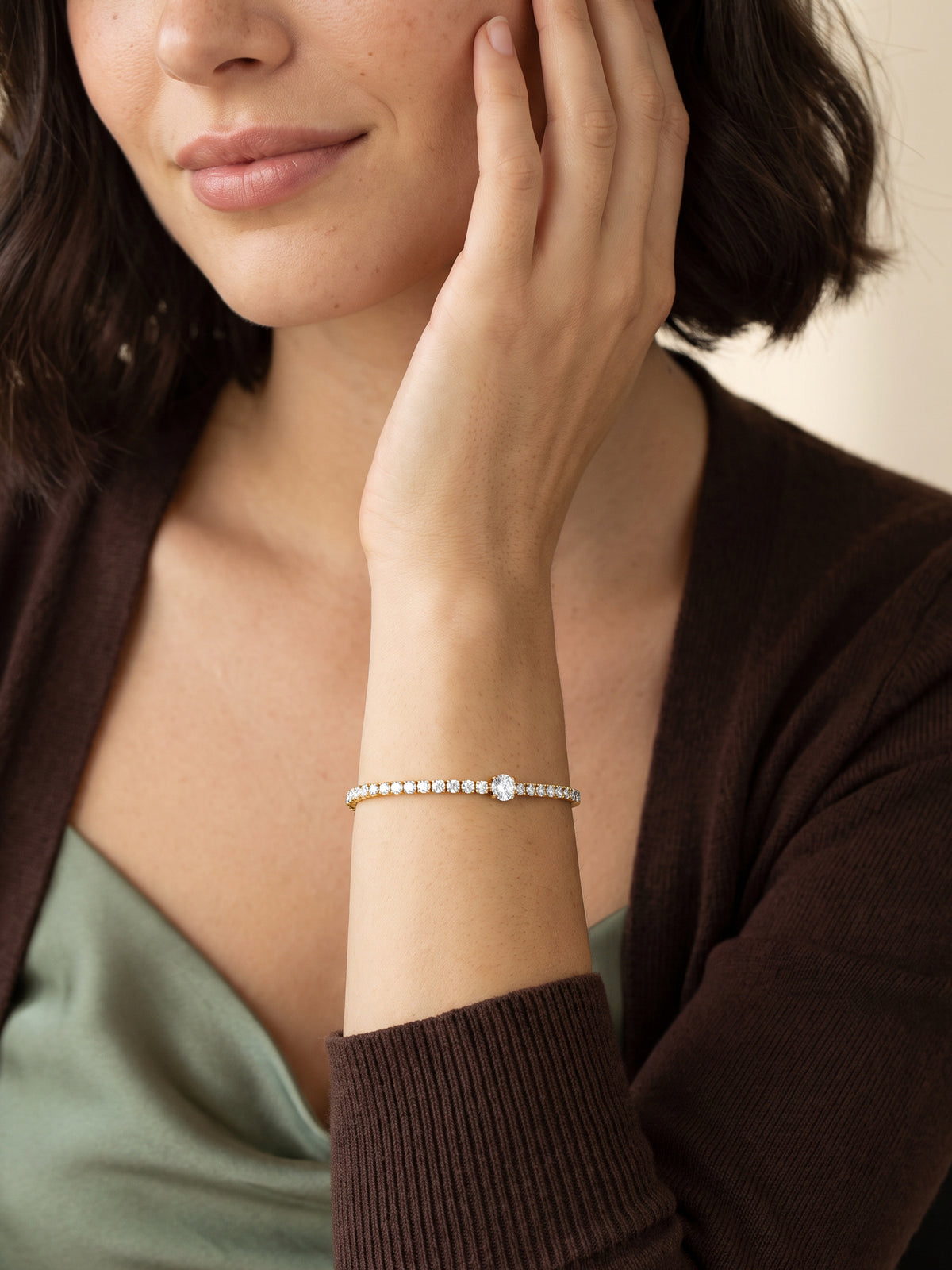 IXIA by GIVA Made Precious Gold Plated Tennis Bracelet
