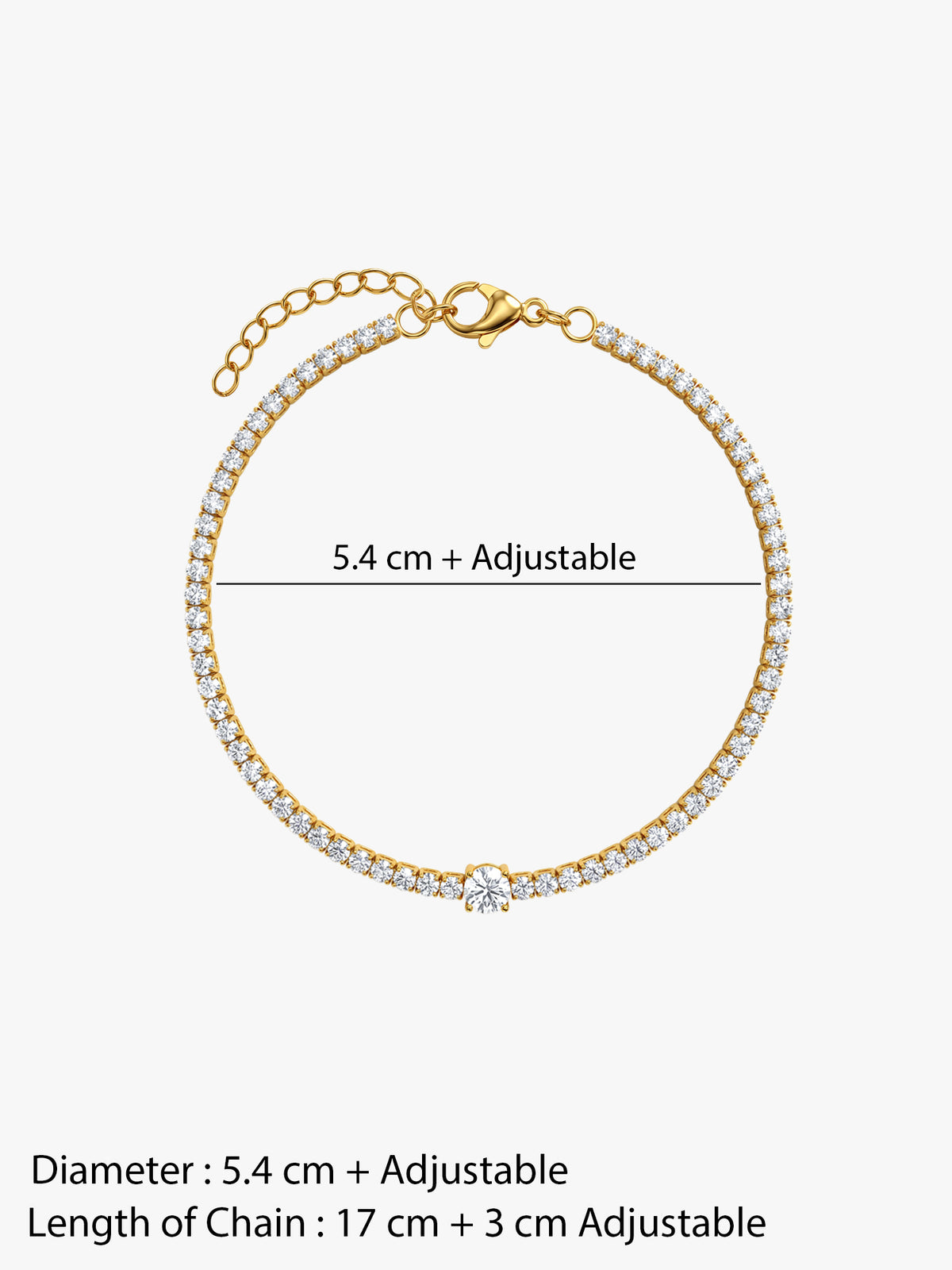 IXIA by GIVA Made Precious Gold Plated Tennis Bracelet