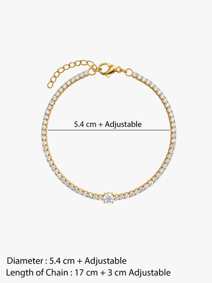 IXIA by GIVA Made Precious Gold Plated Tennis Bracelet