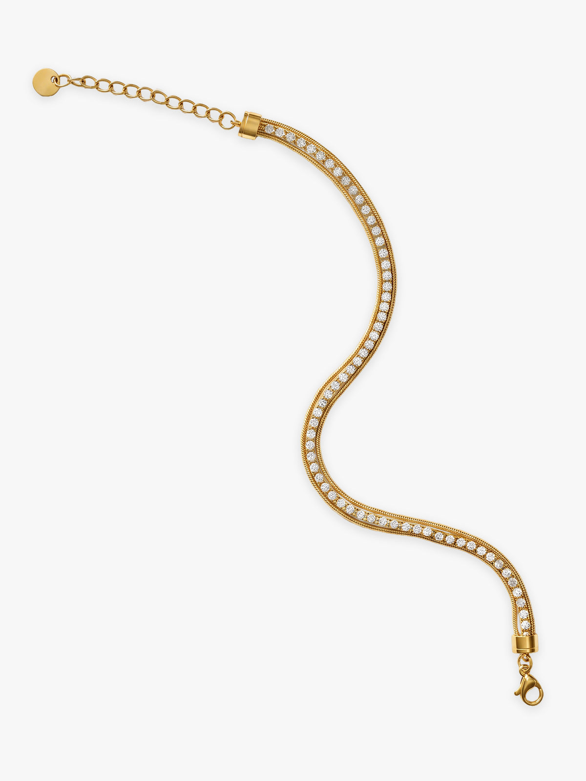 IXIA by GIVA Crystal Stack Gold Plated Bracelet